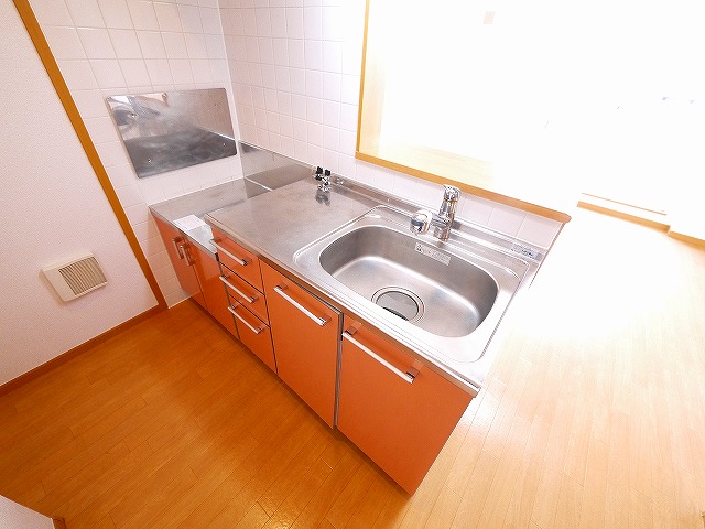 キッチン　可愛らしい色合いのキッチンです