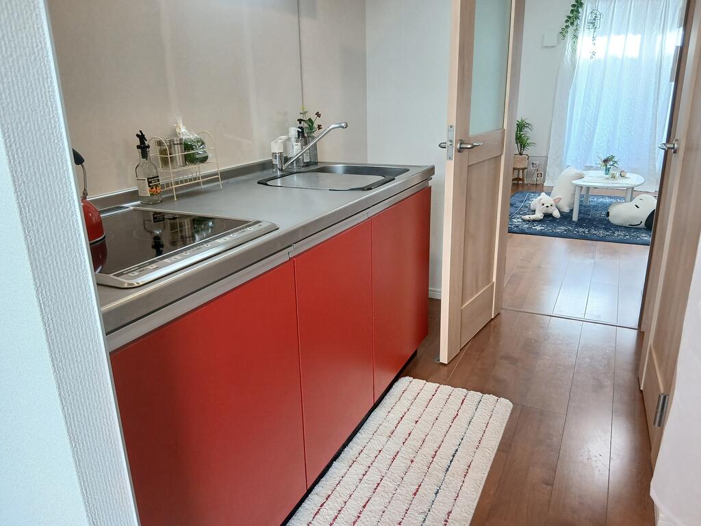 キッチン　手入れの楽なIHコンロが2口