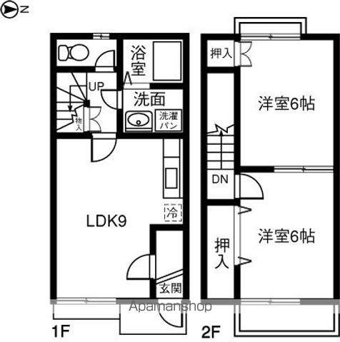 名鉄犬山線 岩倉駅 徒歩44分 2階建 築29年の間取り写真