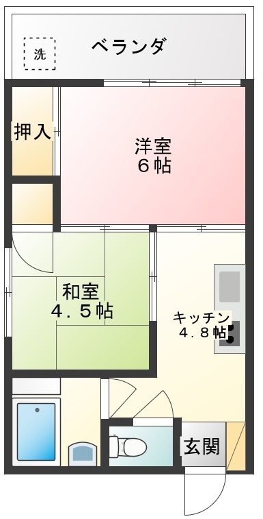 キャッスル旗の台の間取り写真