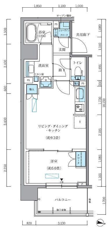 パークアクシス新大橋の間取り写真