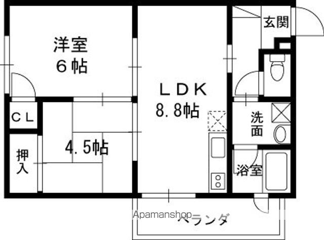阪神本線 甲子園駅 徒歩6分 5階建 築54年の間取り写真