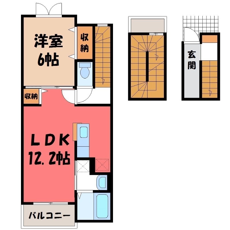 東武小泉線 西小泉駅 徒歩12分 3階建 築11年の間取り写真