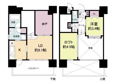 地下鉄箱崎線 千代県庁口駅 徒歩4分 13階建 築18年の間取り写真