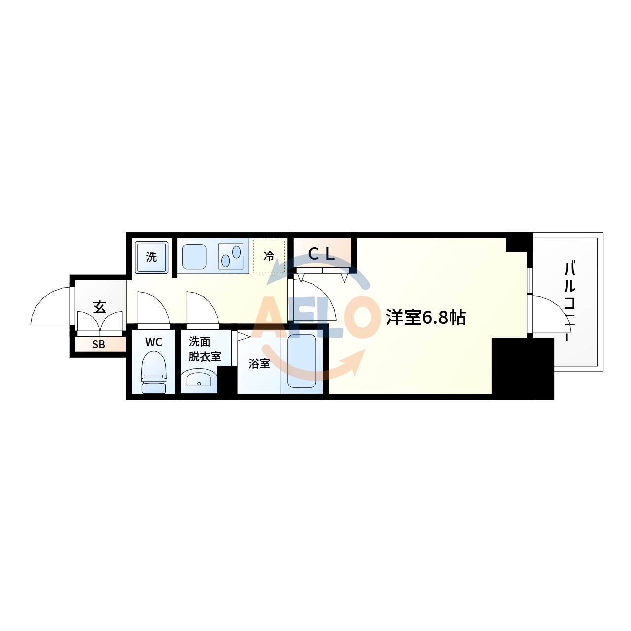 ＪＲ大阪環状線 鶴橋駅 徒歩9分 13階建 築3年の間取り写真