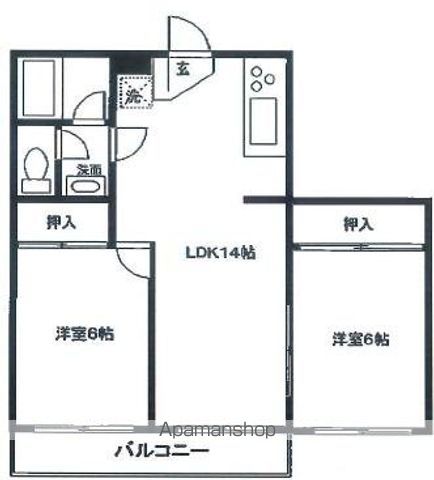 ＪＲ中央線 三鷹駅 徒歩19分 3階建 築31年の間取り写真