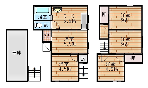 西九条2丁目一戸建ての間取り写真