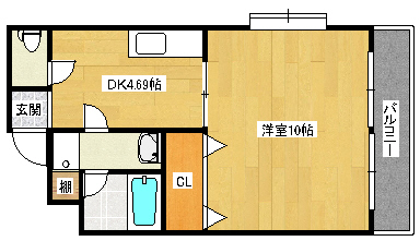 広島市南区宇品御幸のマンションの間取り