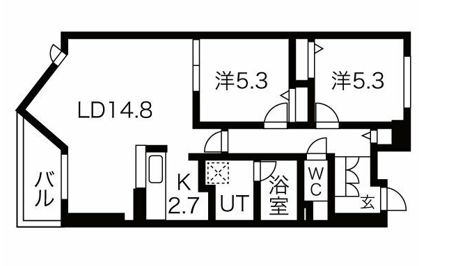 名古屋市緑区鳴子町のマンションの間取り