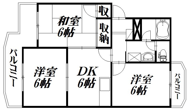 浜松市浜名区高畑のマンションの間取り