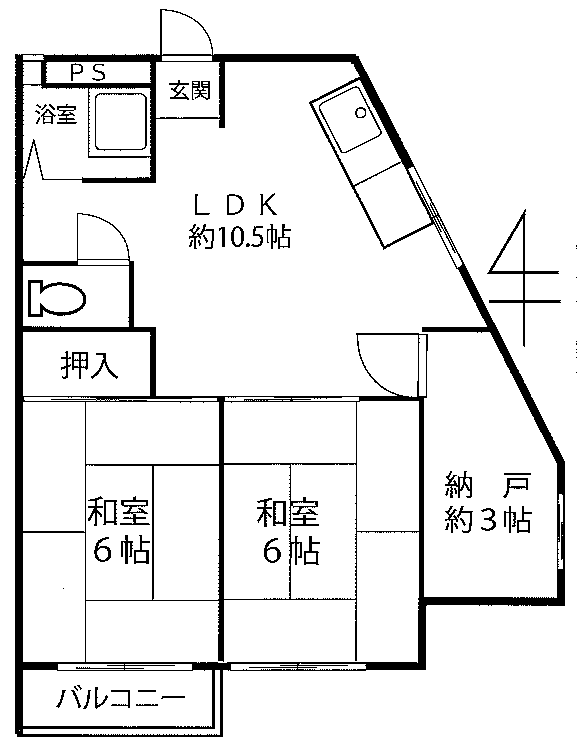 シャトー北畠の間取り