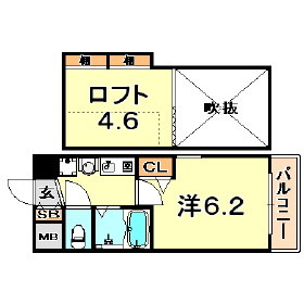 神戸市中央区脇浜町のマンションの間取り