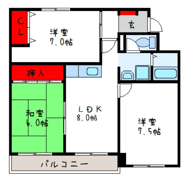 カサクレストの間取り