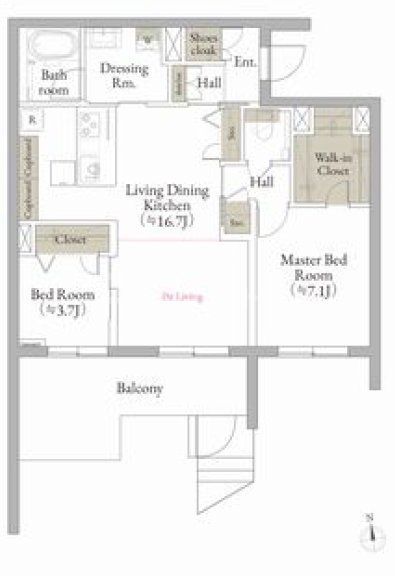 【足立区関原のマンションの間取り】