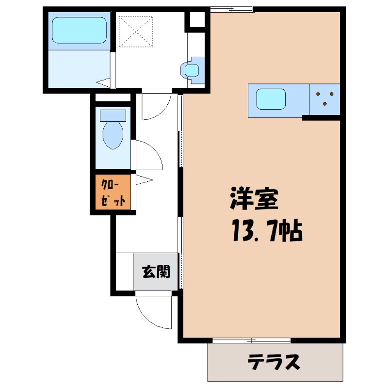 熊谷市箱田のアパートの間取り