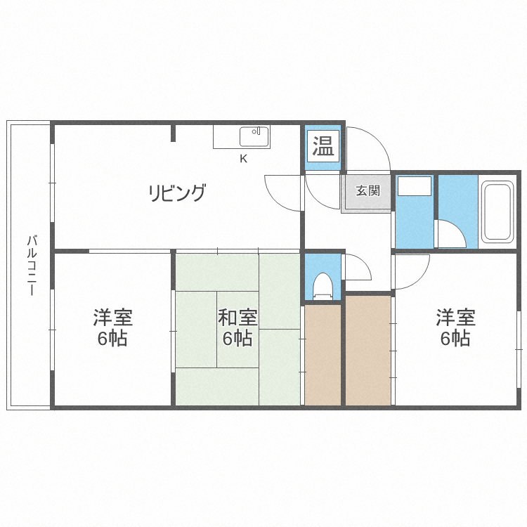 札幌市白石区南郷通のマンションの間取り