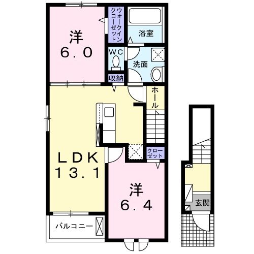 加須市川口のアパートの間取り