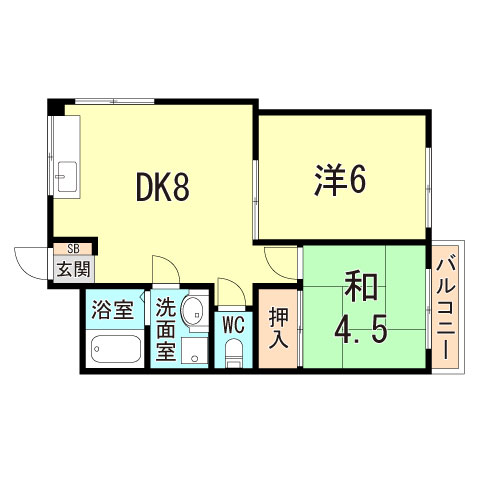 明石市林崎町のマンションの間取り