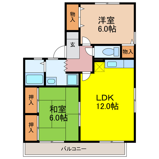 諫早市仲沖町のアパートの間取り