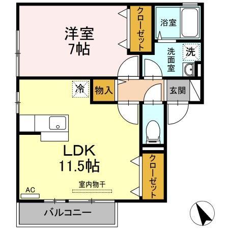 岩国市御庄のアパートの間取り