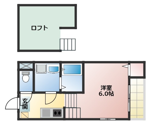 【ル・ソレイユ安田通の間取り】