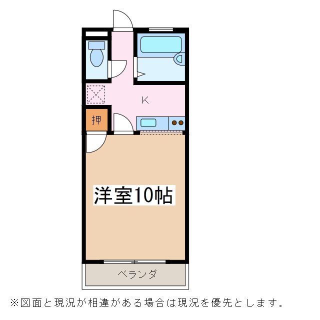 松本市高宮南のアパートの間取り