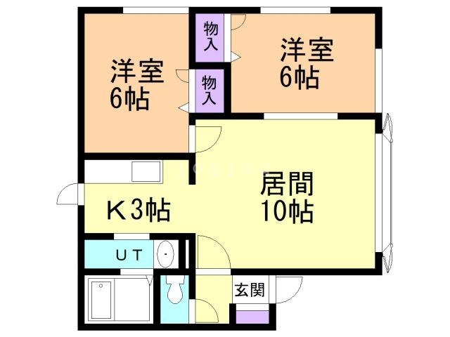 札幌市北区東茨戸二条のアパートの間取り