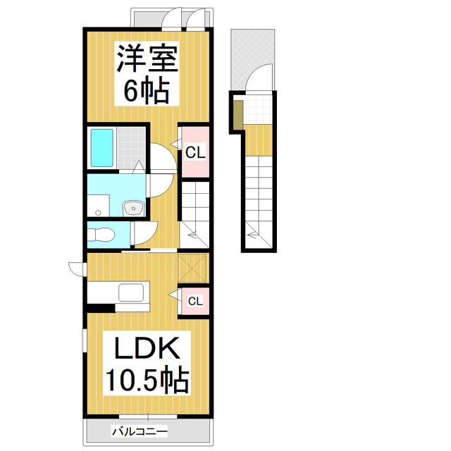 長野市青木島町大塚のアパートの間取り