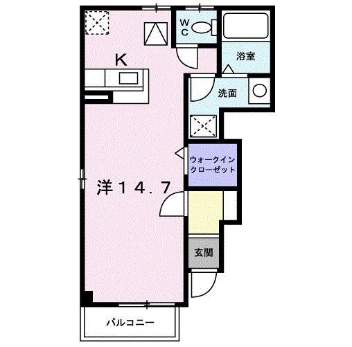 柏原市古町のアパートの間取り