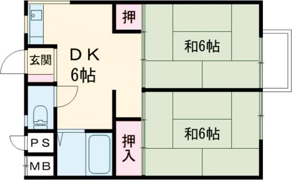 京都市西京区樫原八反田のアパートの間取り