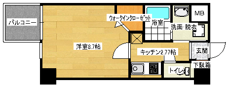 広島市南区松川町のマンションの間取り