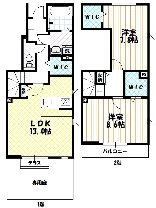 エイジュテラスの間取り