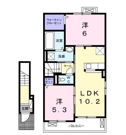 備前市伊部のアパートの間取り