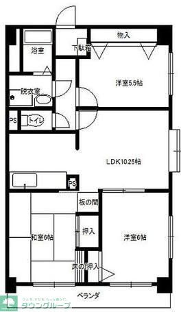 川口市坂下町のマンションの間取り