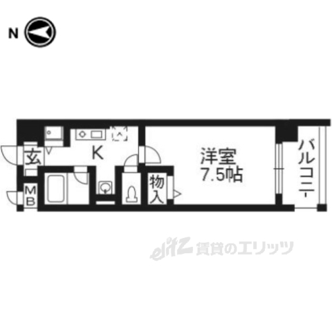 京都市伏見区下鳥羽南円面田町のマンションの間取り