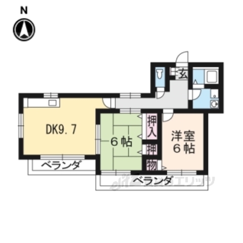 大津市杉浦町のマンションの間取り