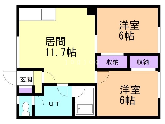 石狩市花川南五条のアパートの間取り