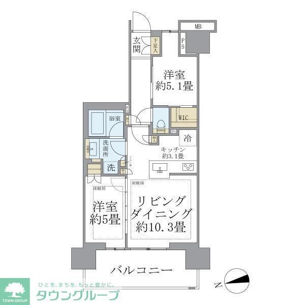 荒川区荒川のマンションの間取り