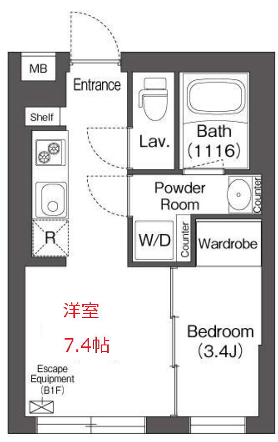 品川区東大井のマンションの間取り