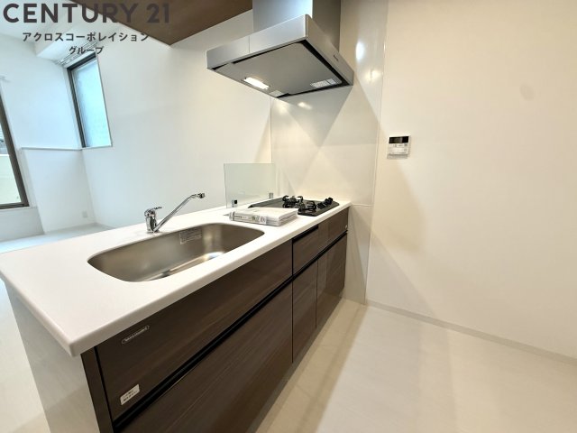 キッチン　2口ガスコンロ付きのおしゃれなカウンターキッチン