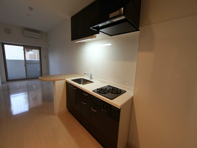 キッチン　システムキッチン（ガス2口コンログリル付）カウンター付