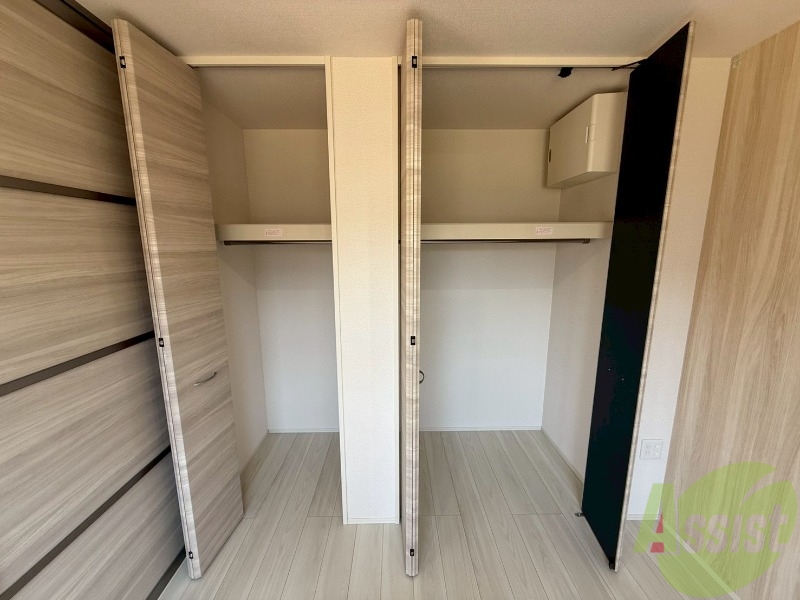 収納　洋室のクローゼット。広さは十分そうです。