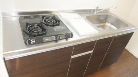 キッチン　２口ガスコンロ設置済み☆