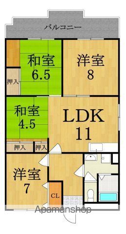 近鉄大阪線 五位堂駅 徒歩21分 3階建 築35年の間取り写真