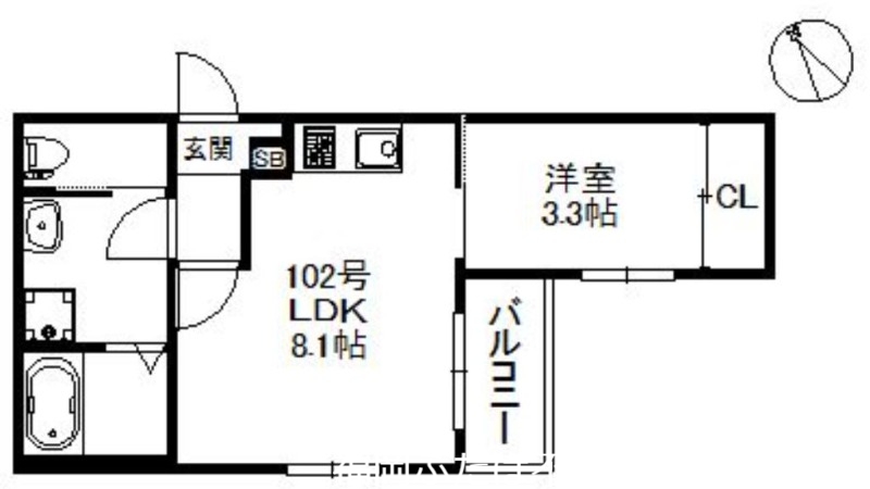 BRAND NEW DAY 箱崎の間取り写真