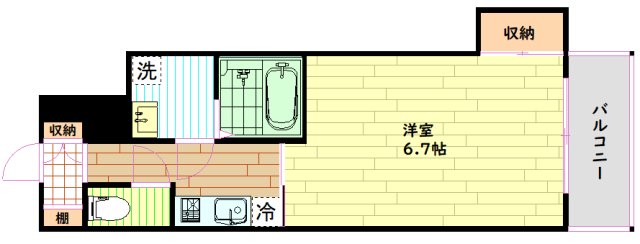 地下鉄谷町線 谷町四丁目駅 徒歩5分 12階建 築8年の間取り写真