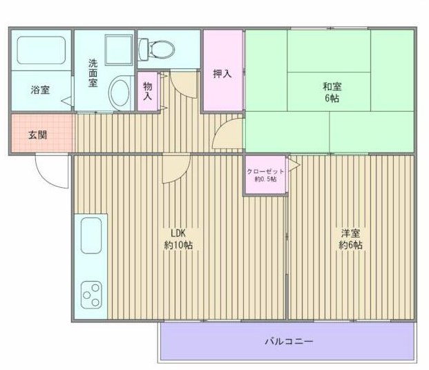 姫路市白浜町のアパートの間取り