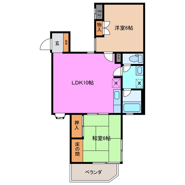 鳥羽市安楽島町のマンションの間取り