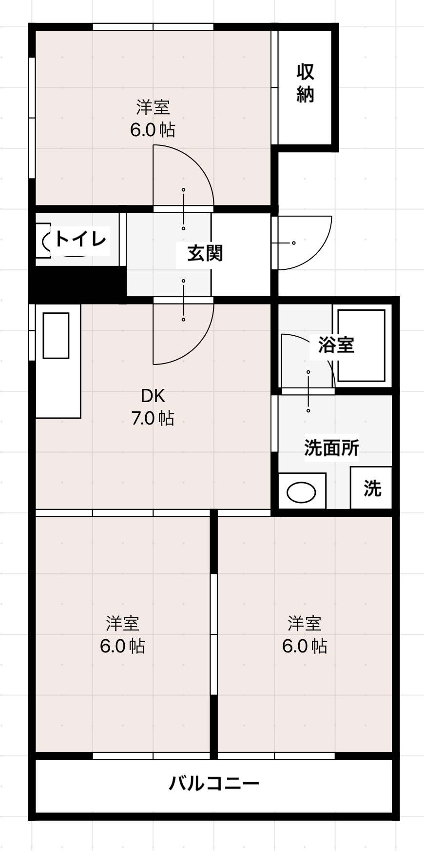 高知市葛島のアパートの間取り