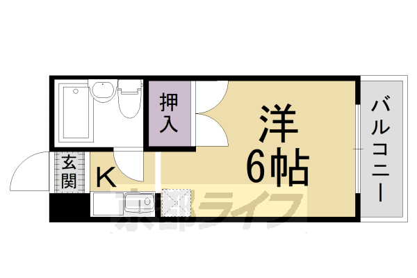 京都市右京区太秦馬塚町のマンションの間取り